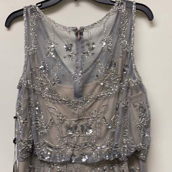 Adrianna Papell beaded sleeveless blouson cocktail dress - Picture 6 of 9